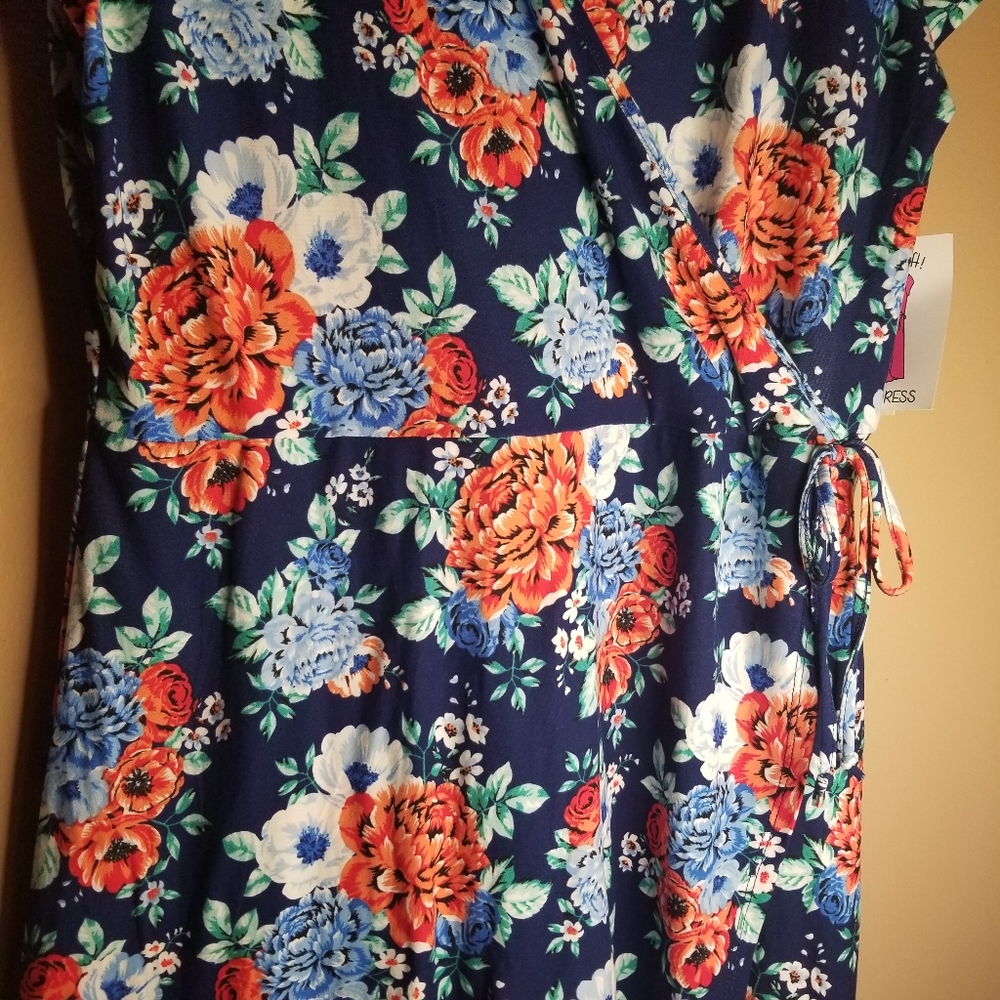 FLORAL FAUX WRAP DRESS - Picture 2 of 4